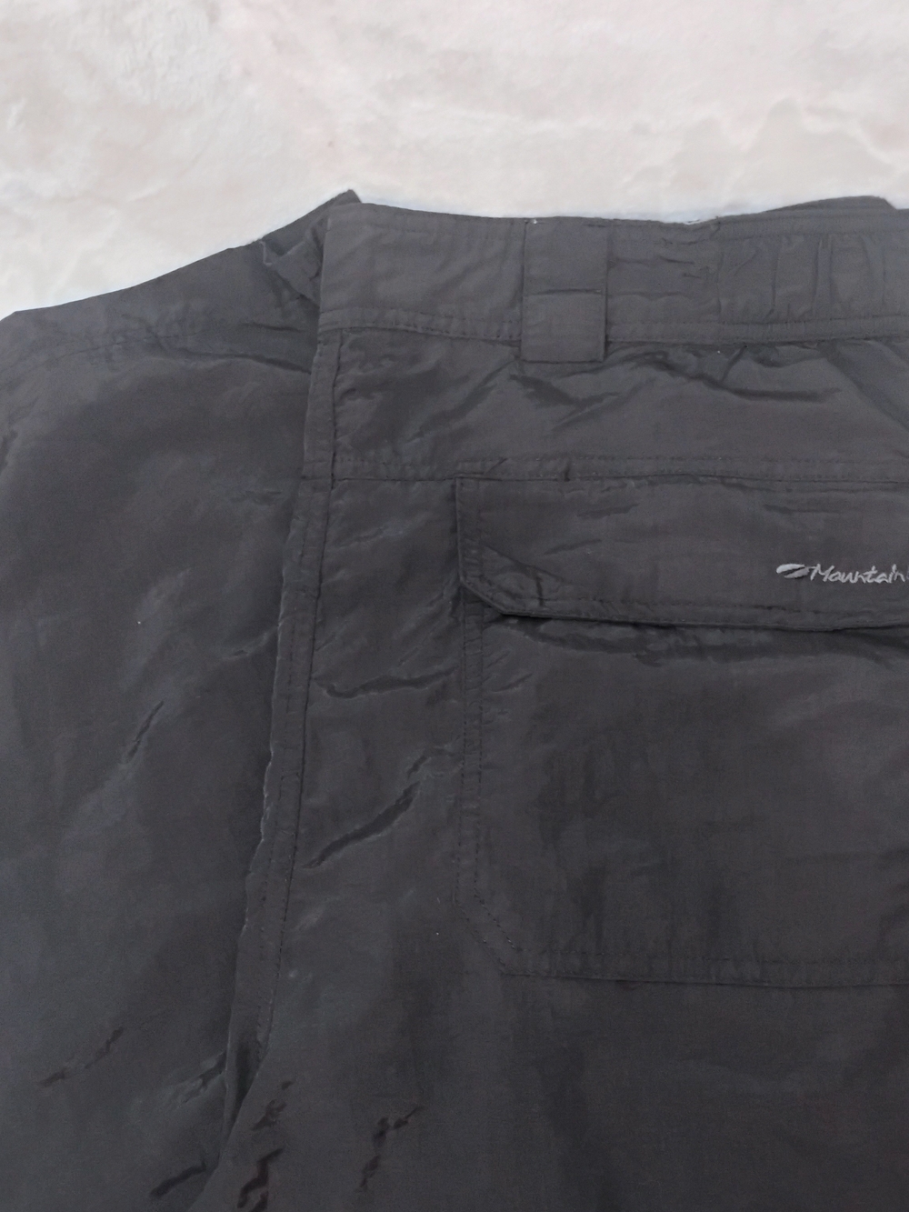 Mountain Life Mens 40 Black Nylon Convertible Pants Hiking Zip Pockets Outdoor U